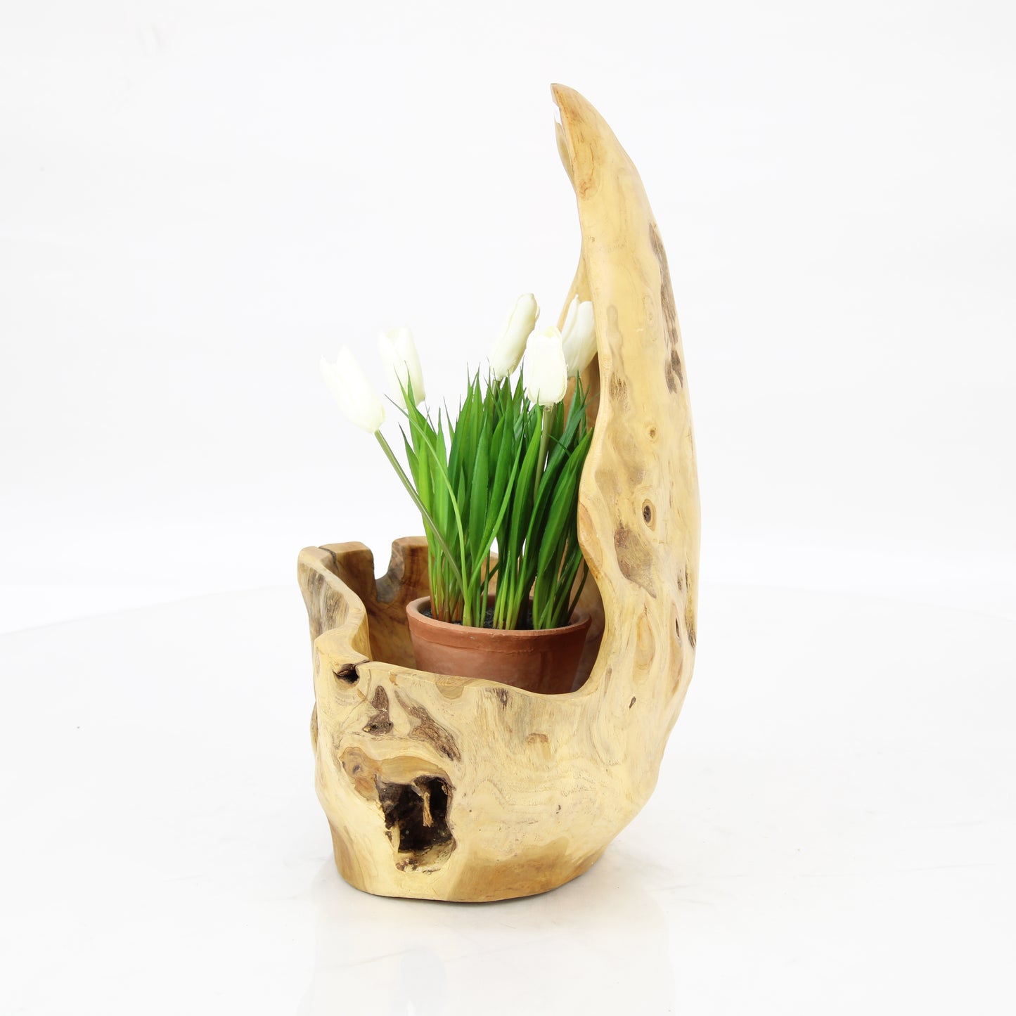 Teak Wood Planter Natural TWP054E1