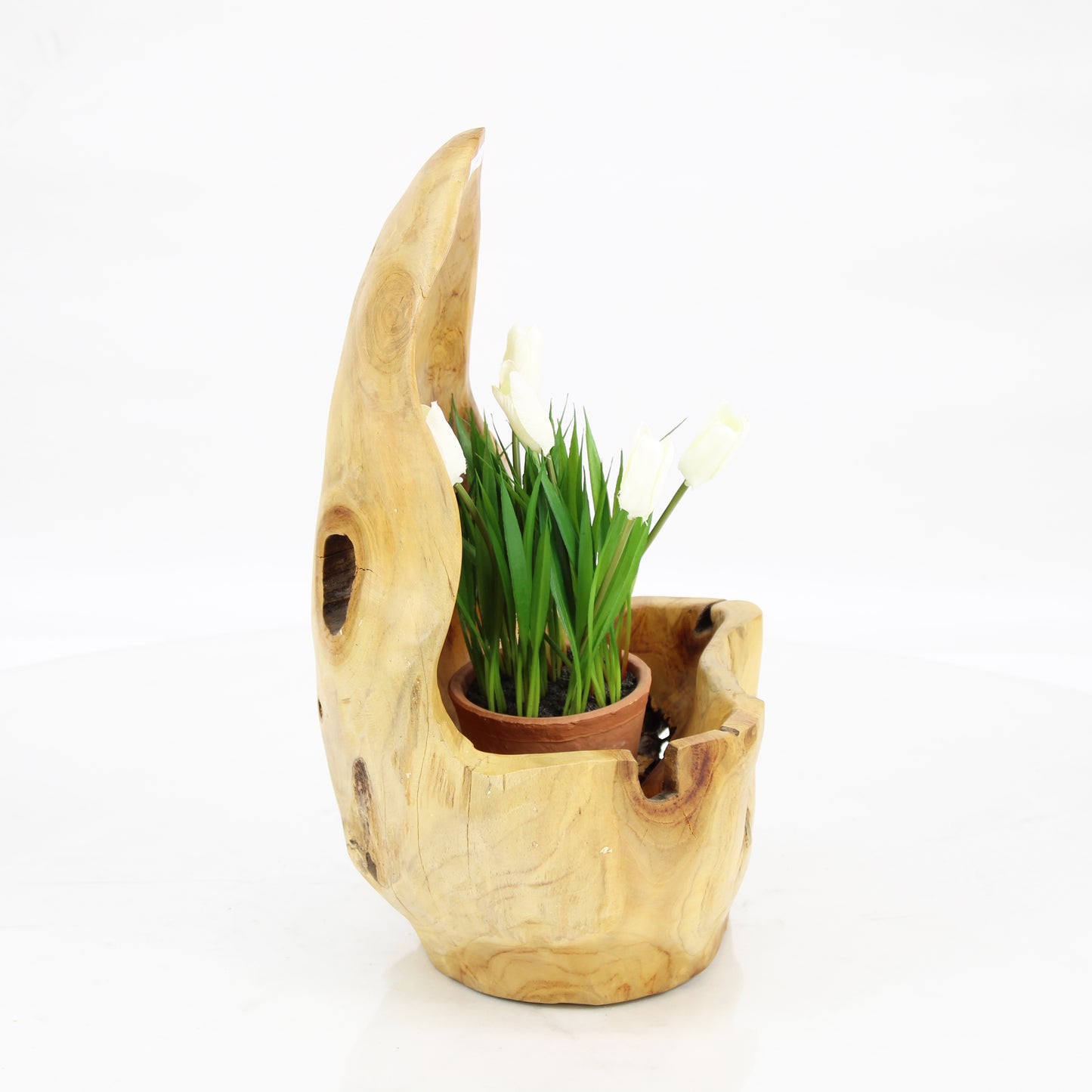 Teak Wood Planter Natural TWP054E1