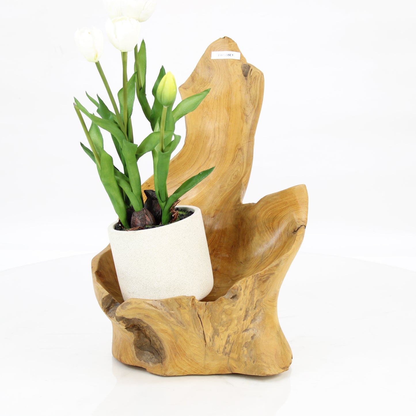 Teak Wood Planter Natural TWP055E1