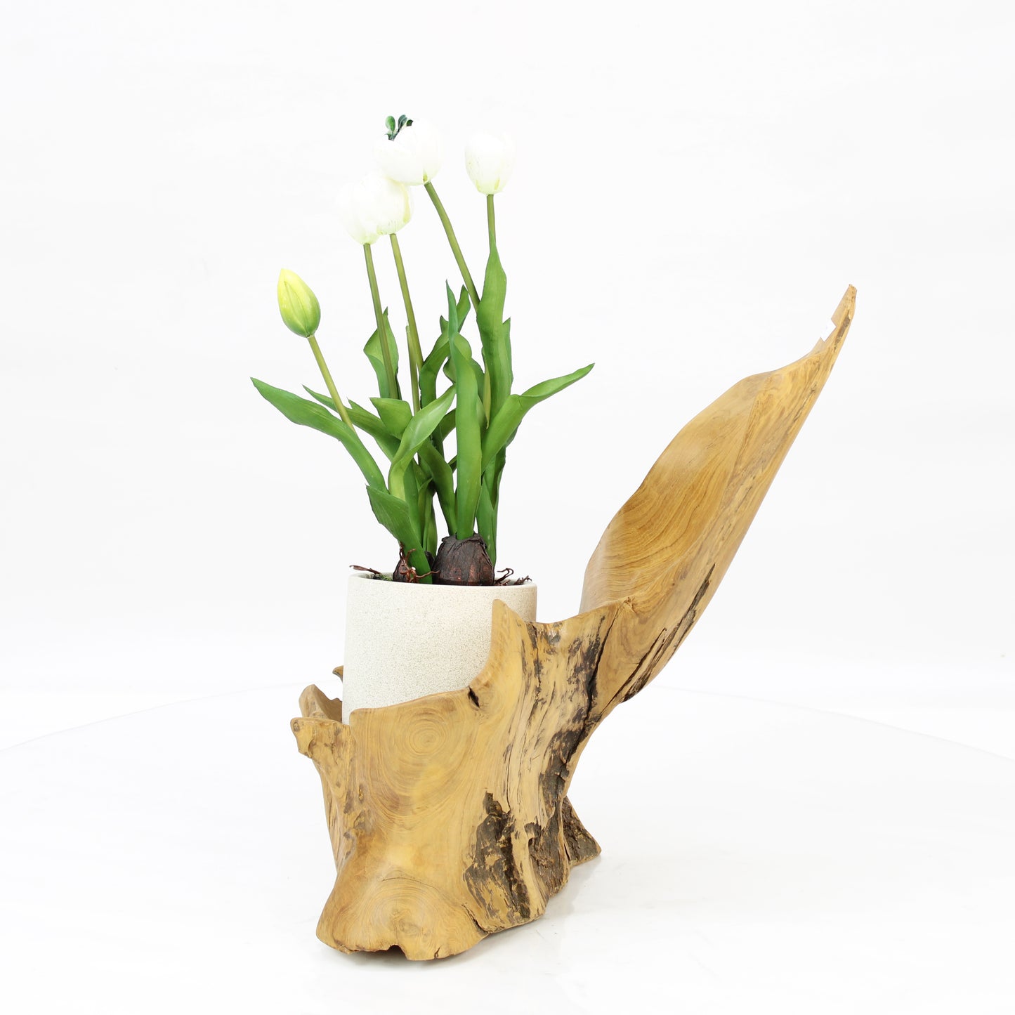 Teak Wood Planter Natural TWP055E1