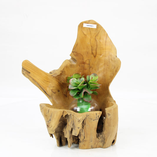 Teak Wood Planter Natural TWP056E1