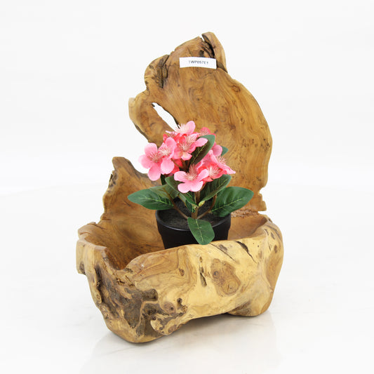 Teak Wood Planter Natural TWP057E1