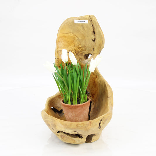 Teak Wood Planter Natural TWP058E1