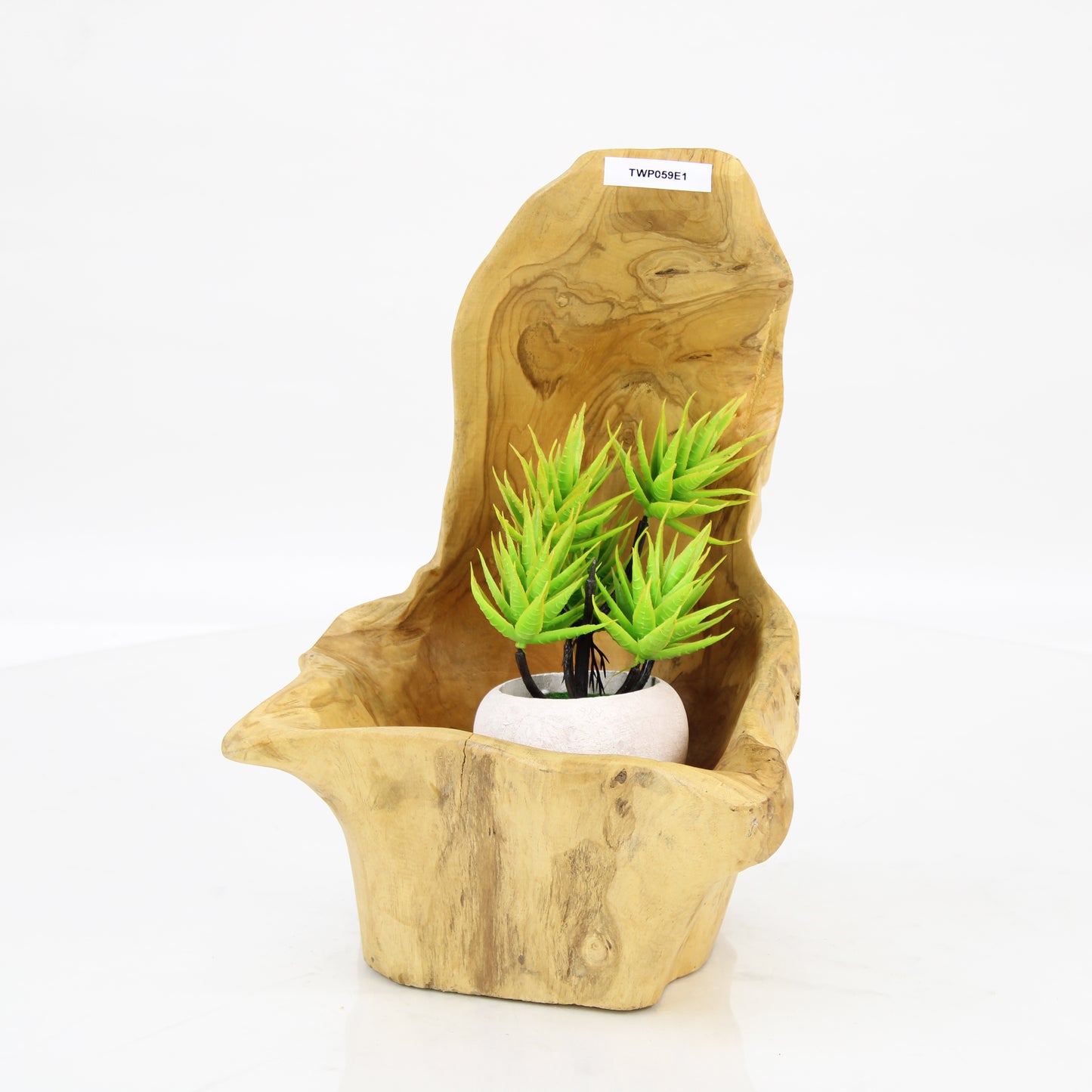 Teak Wood Planter Natural TWP059E1