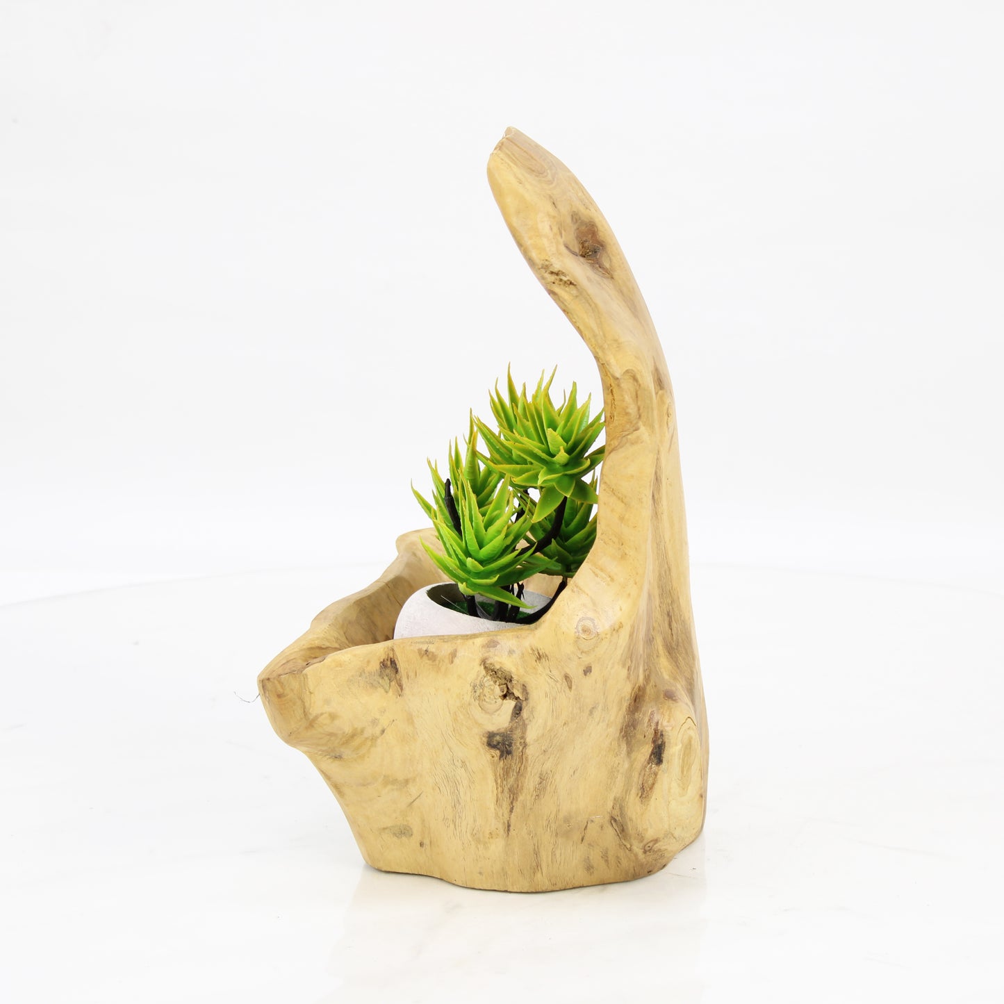 Teak Wood Planter Natural TWP059E1