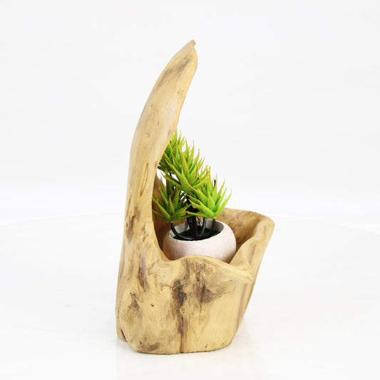 Teak Wood Planter Natural TWP059E1