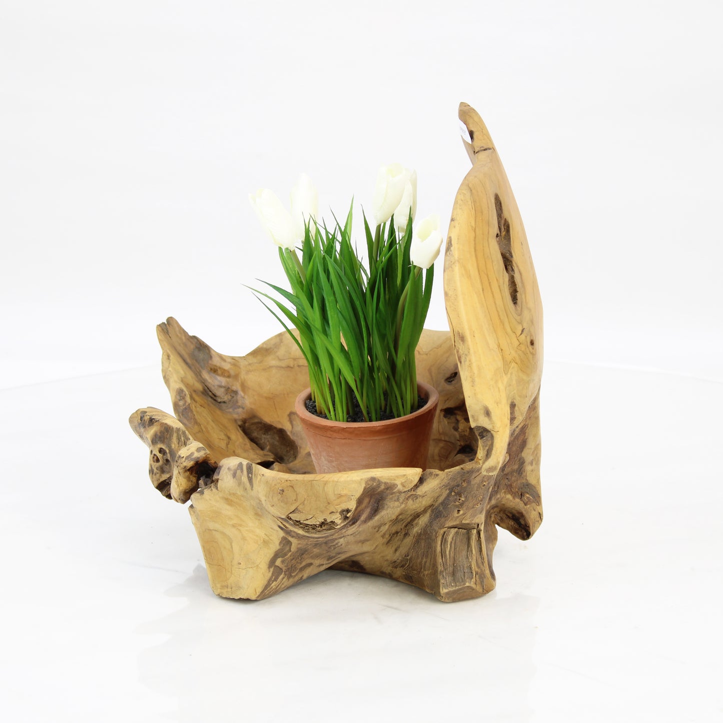 Teak Wood Planter Natural TWP061E1