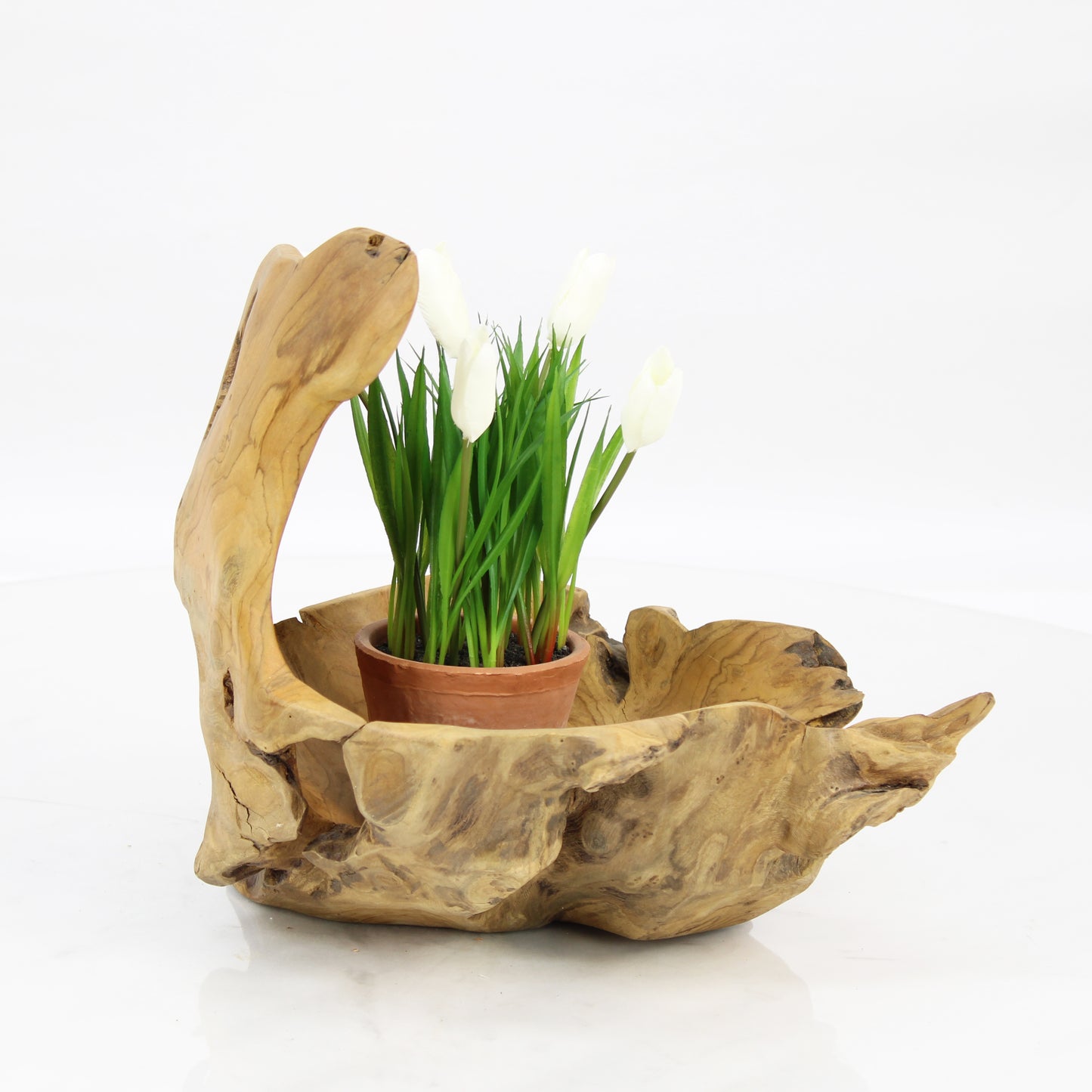 Teak Wood Planter Natural TWP061E1