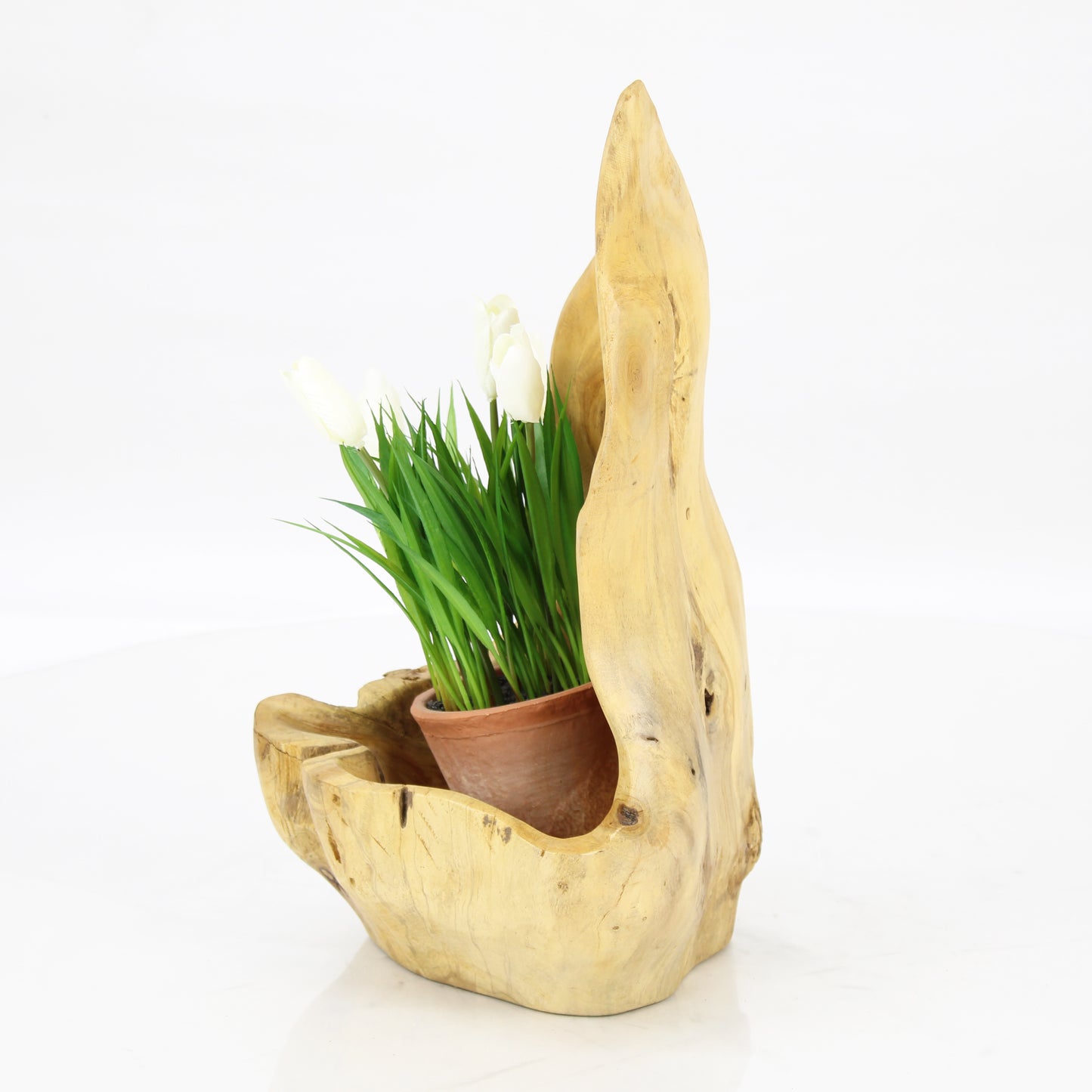 Teak Wood Planter Natural TWP065E1