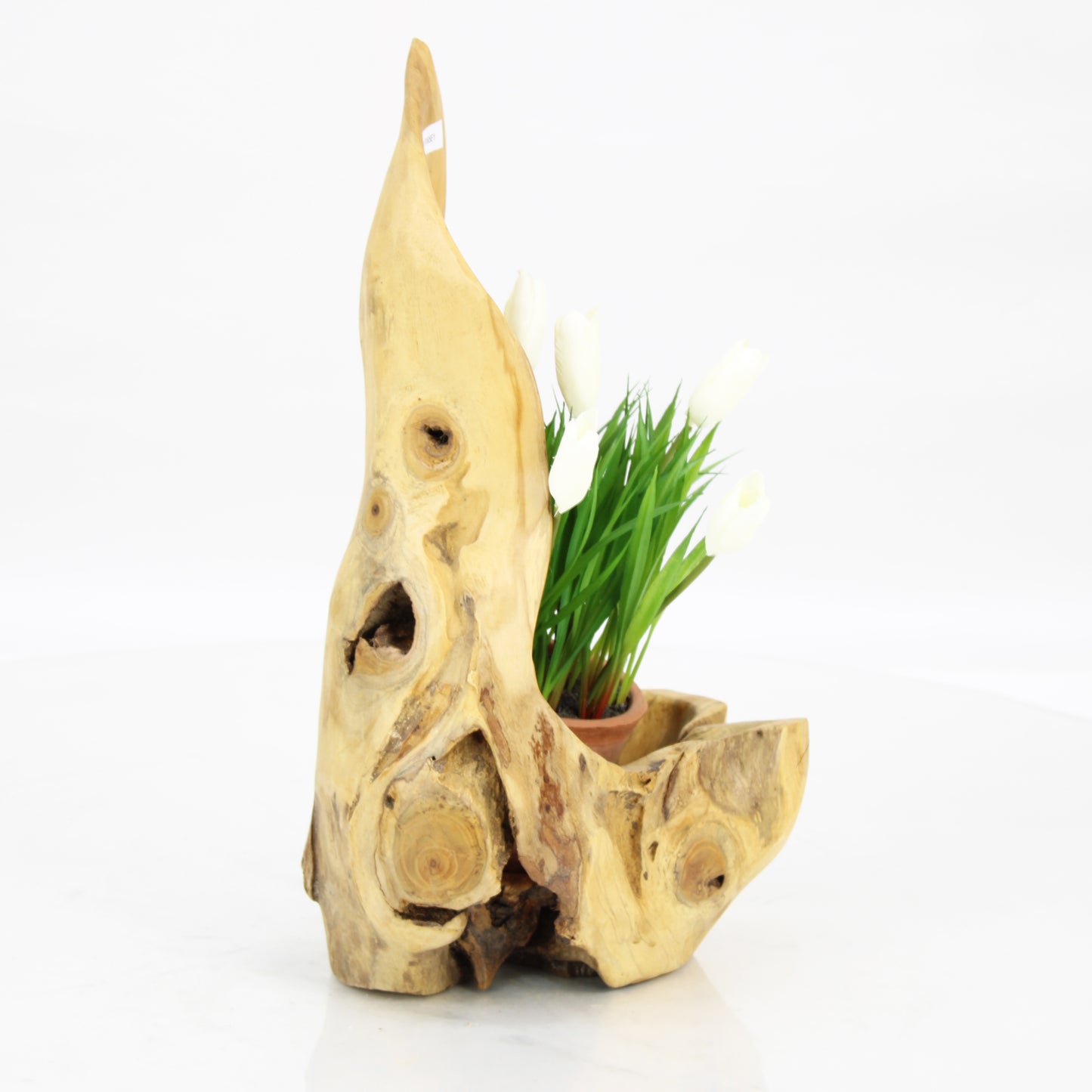 Teak Wood Planter Natural TWP065E1