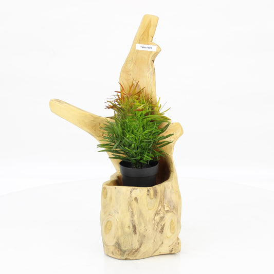 Teak Wood Planter Natural TWP070D1