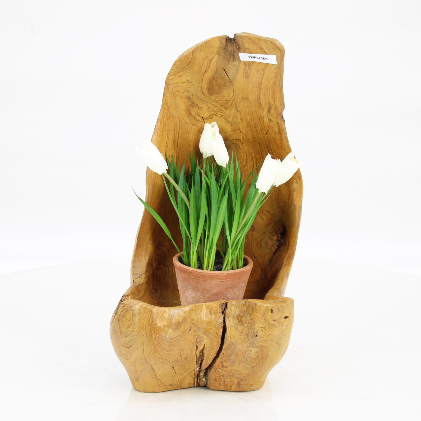 Teak Wood Planter Natural TWP073D1