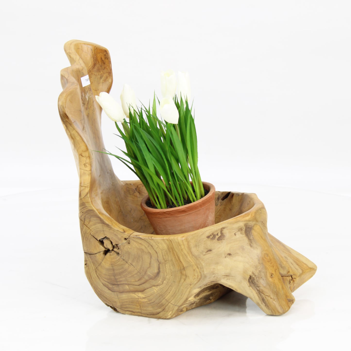 Teak Wood Planter Natural TWP079D1