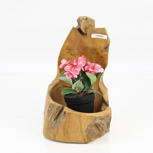 Teak Wood Planter Natural TWP080D1