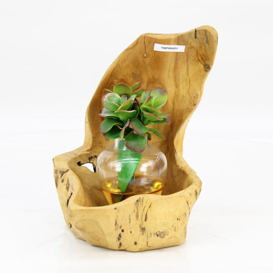 Teak Wood Planter Natural TWP084D1