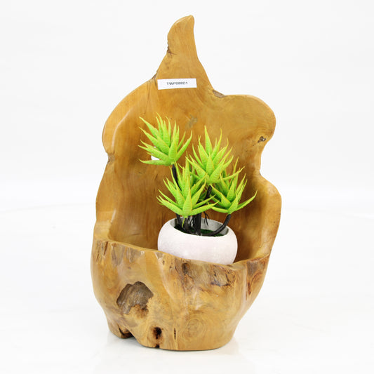 Teak Wood Planter Natural TWP088D1