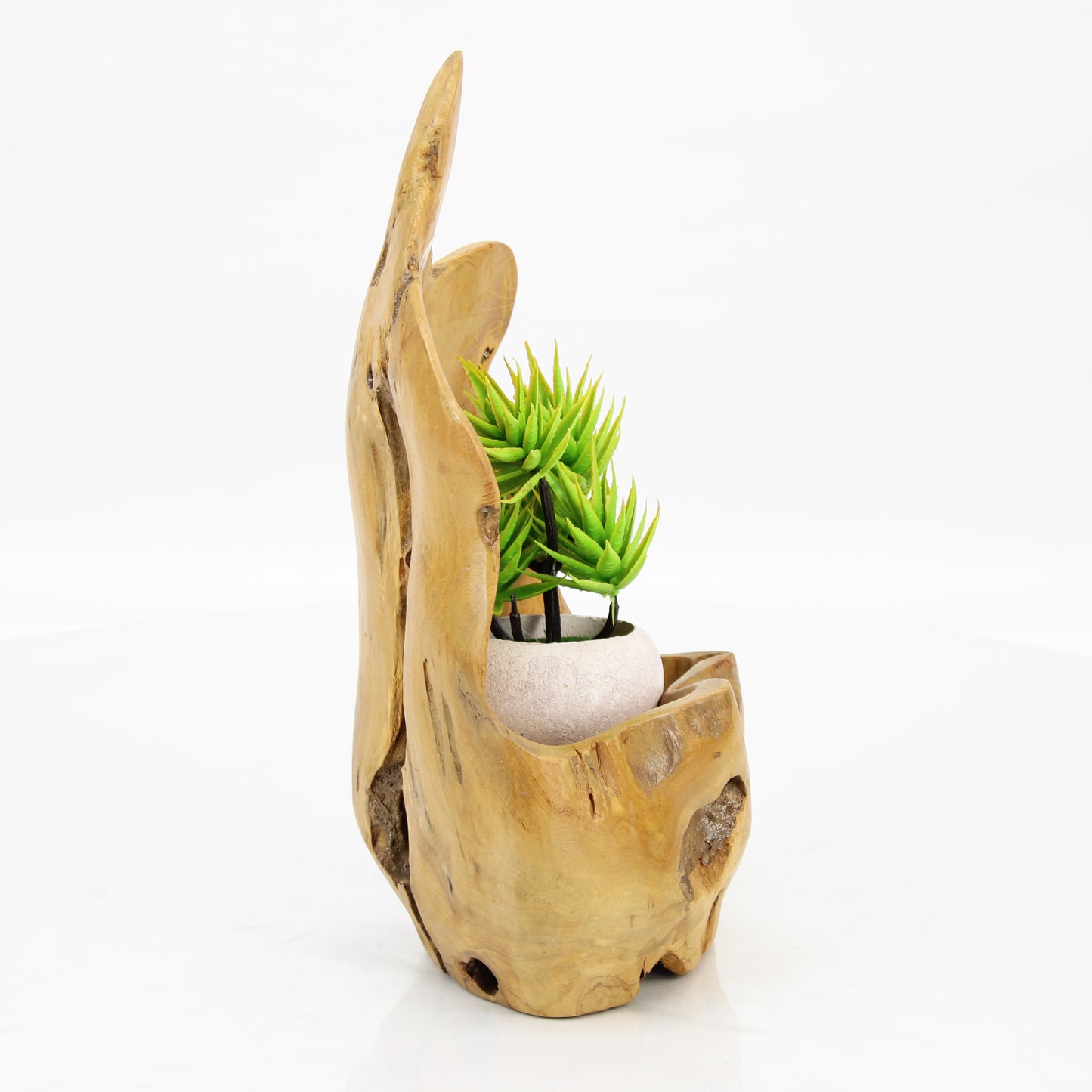 Teak Wood Planter Natural TWP088D1