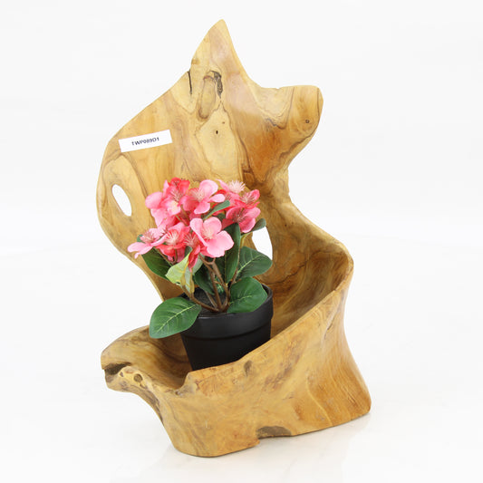 Teak Wood Planter Natural TWP089D1