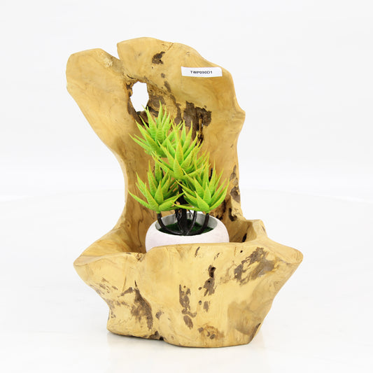 Teak Wood Planter Natural TWP090D1