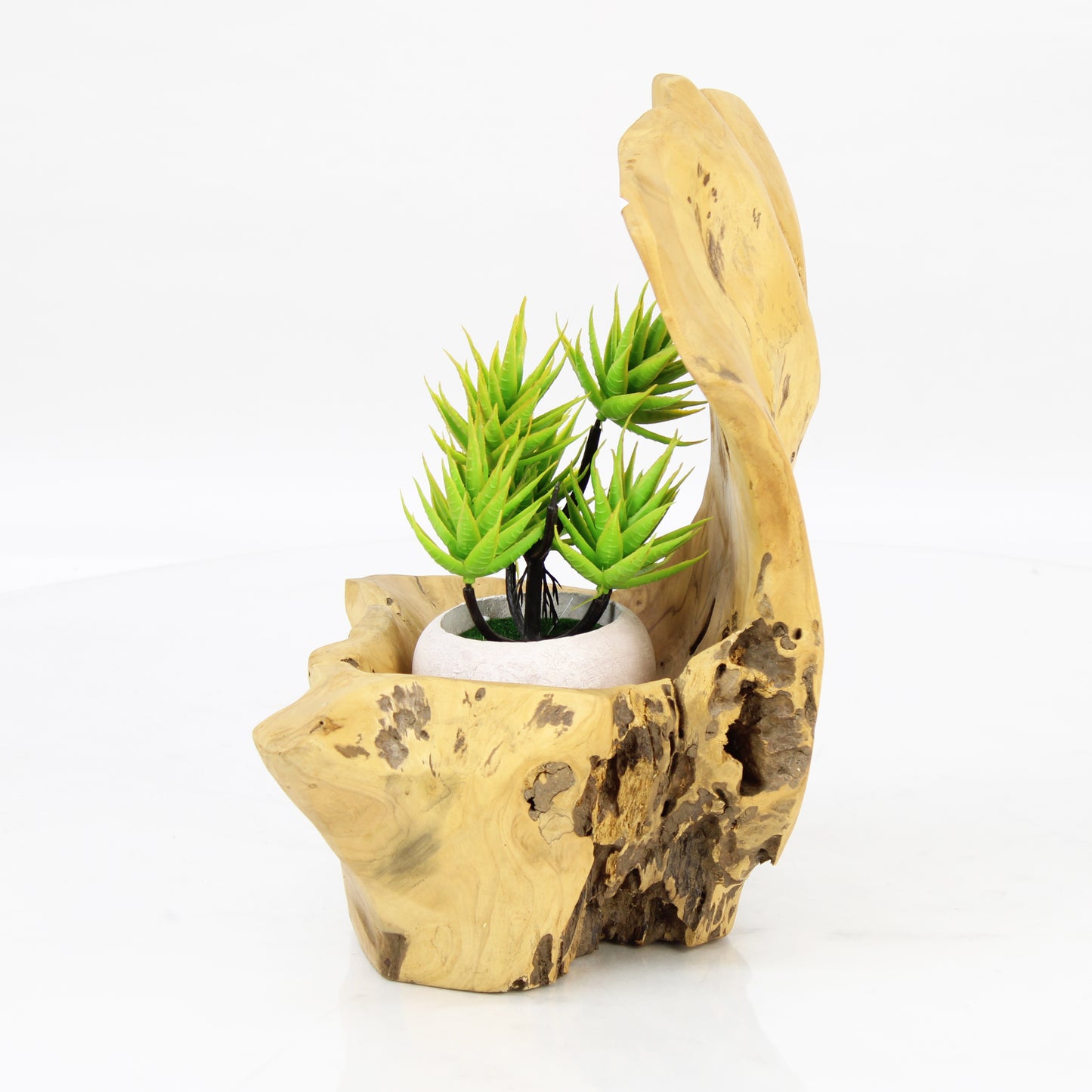 Teak Wood Planter Natural TWP090D1