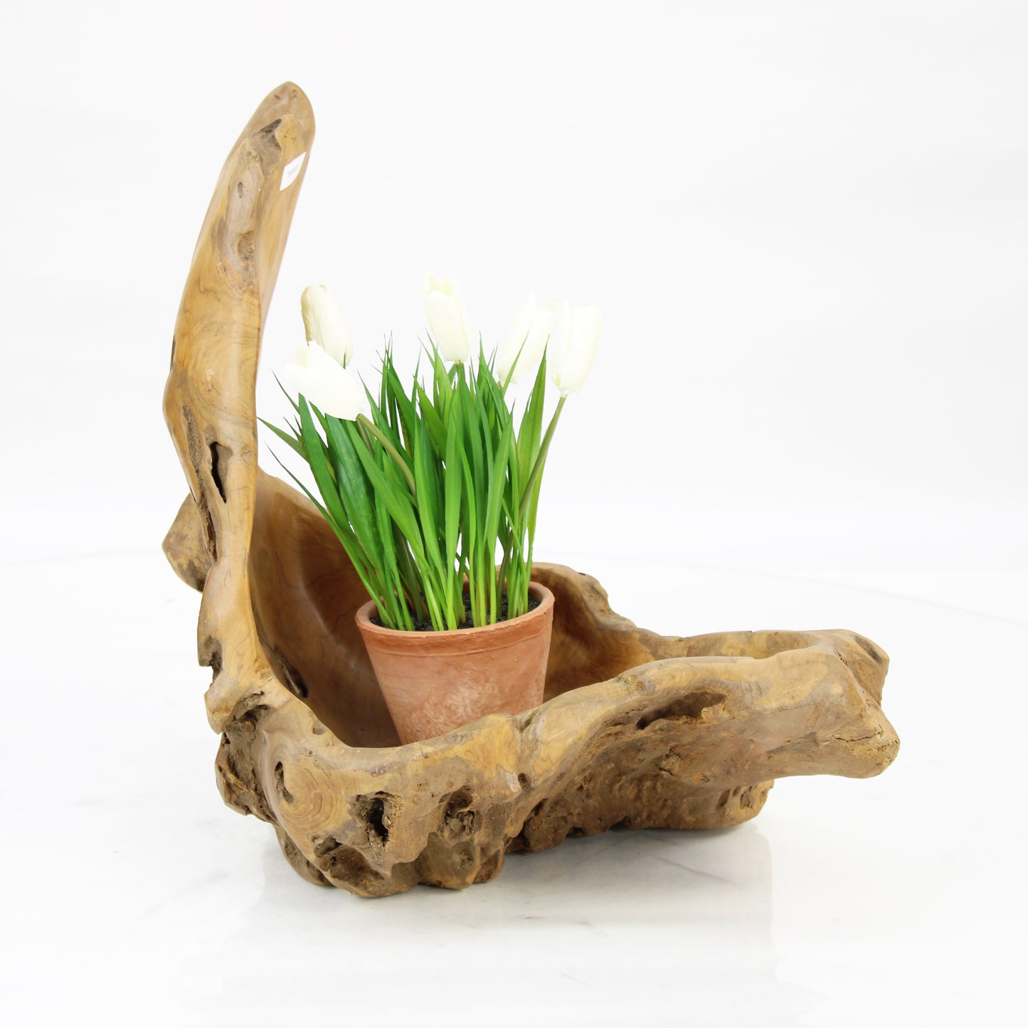 Teak Wood Planter Natural TWP093D4