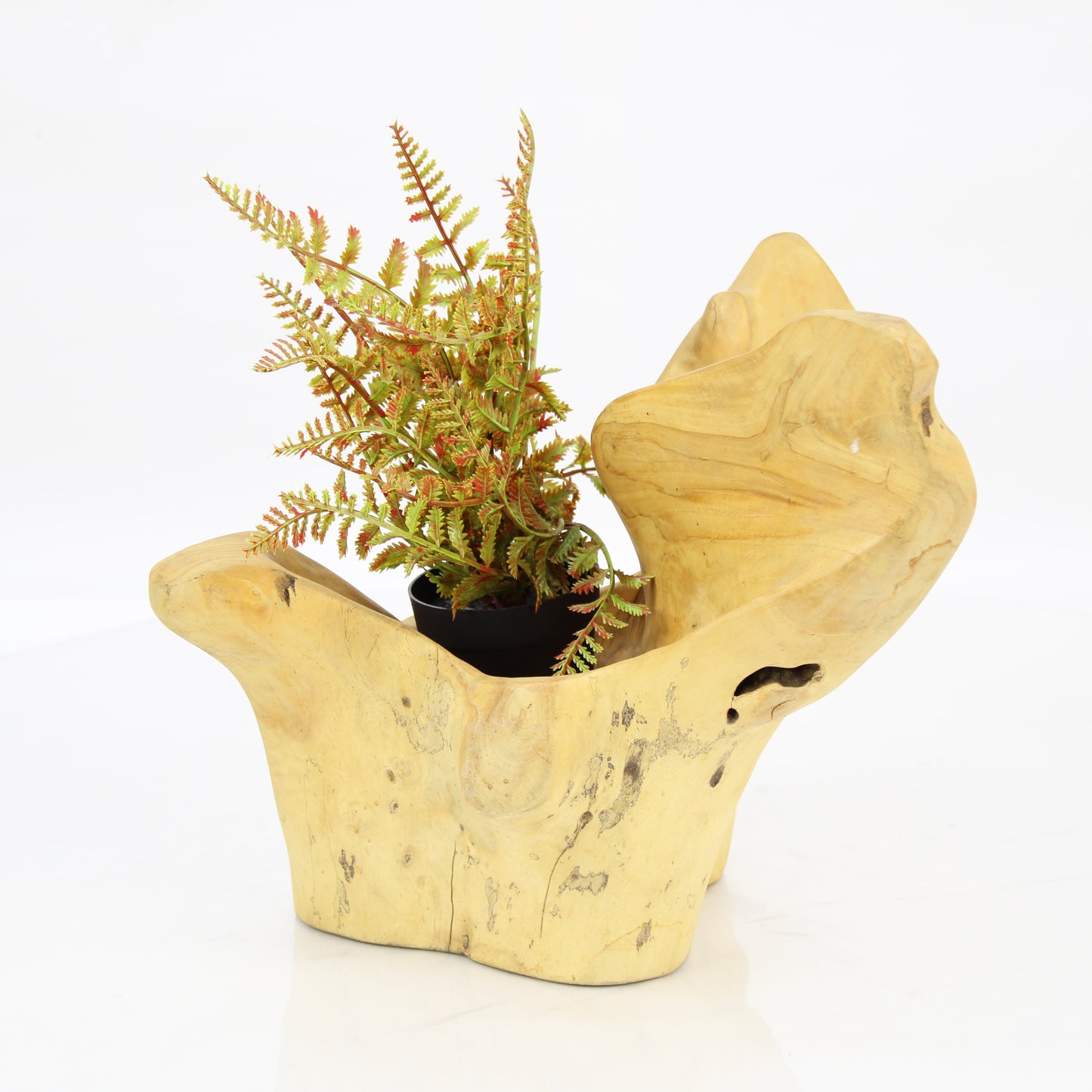 Teak Wood Planter Natural TWP096D4