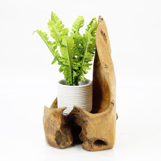 Teak Wood Planter Natural TWP097D4