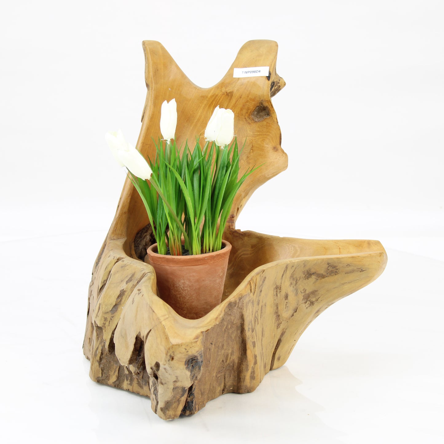 Teak Wood Planter Natural TWP098D4