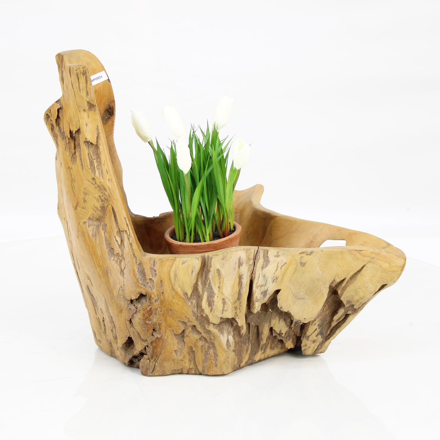 Teak Wood Planter Natural TWP098D4