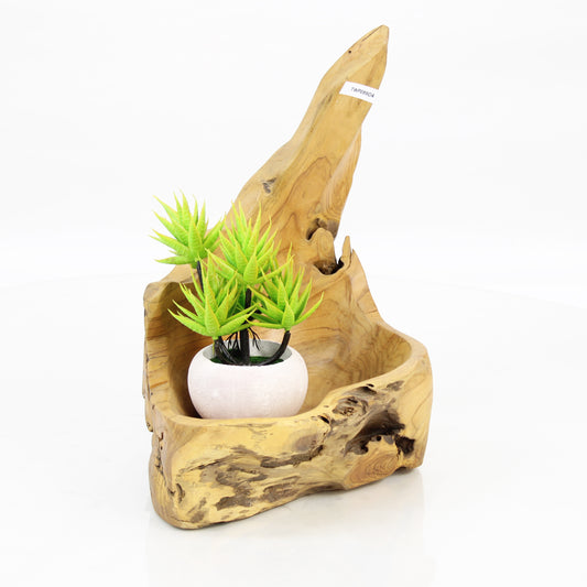 Teak Wood Planter Natural TWP099D4