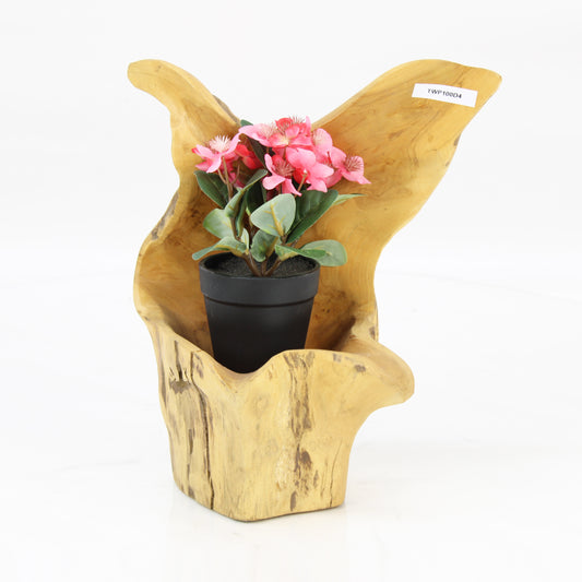 Teak Wood Planter Natural TWP100D4