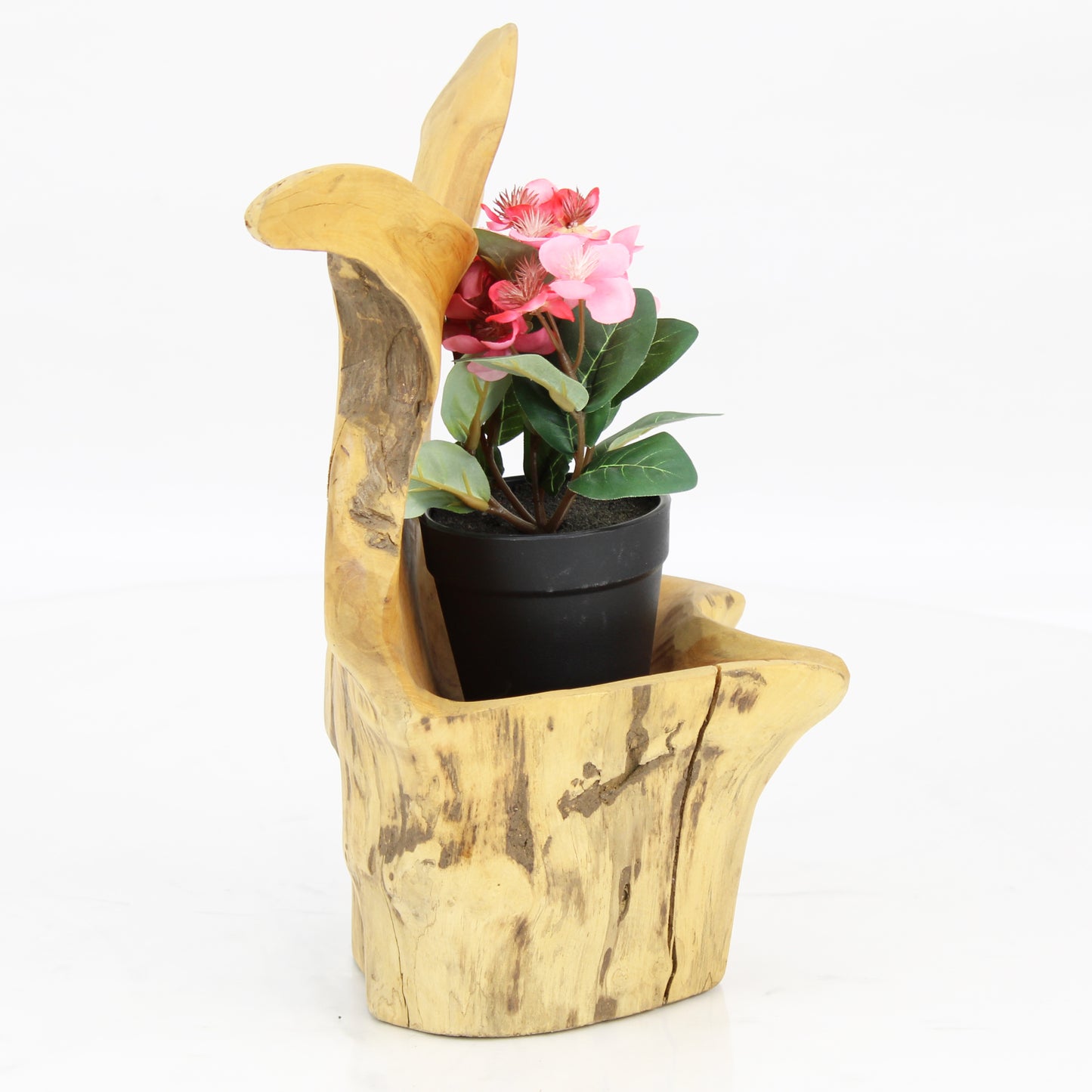 Teak Wood Planter Natural TWP100D4