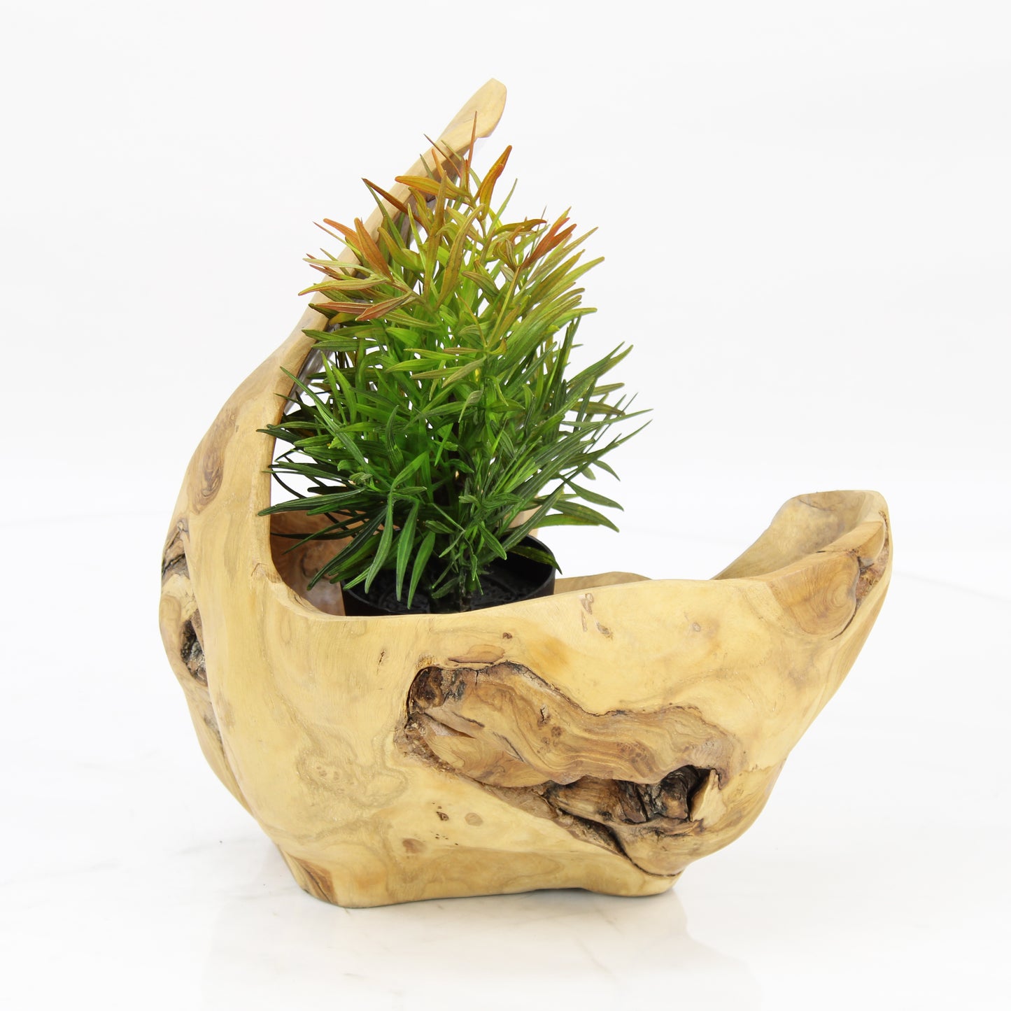 Teak Wood Planter Natural TWP101D4