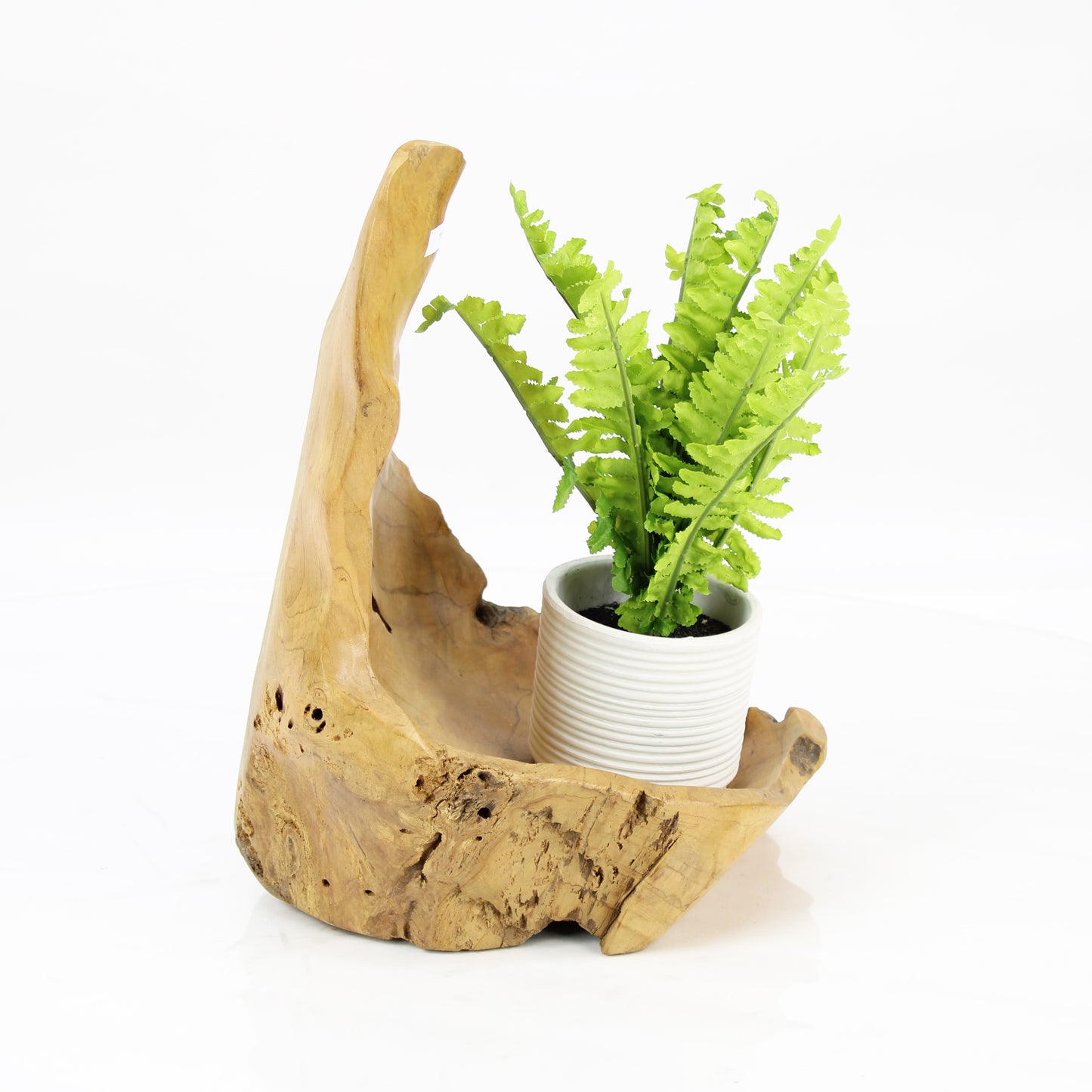 Teak Wood Planter Natural TWP103D4