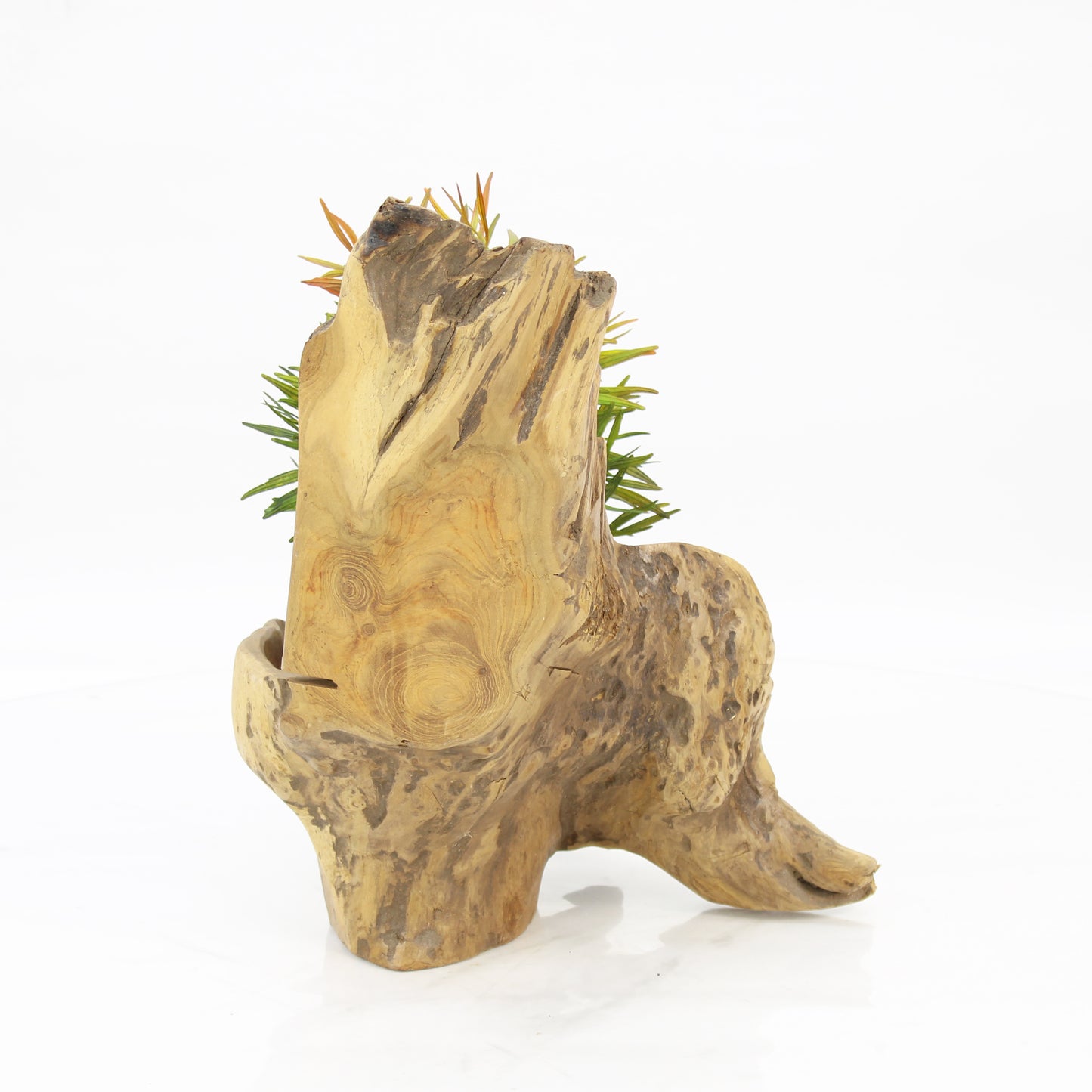 Teak Wood Planter Natural TWP104D4