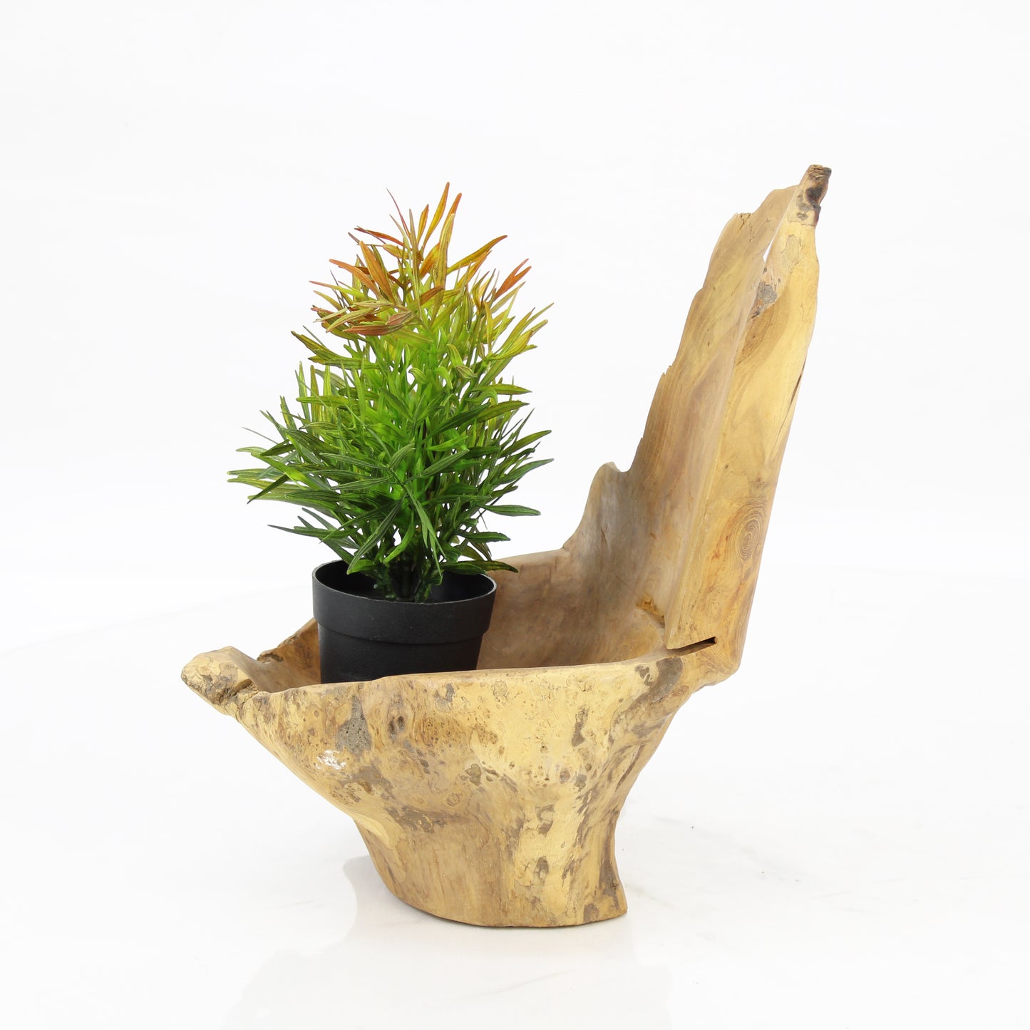 Teak Wood Planter Natural TWP104D4